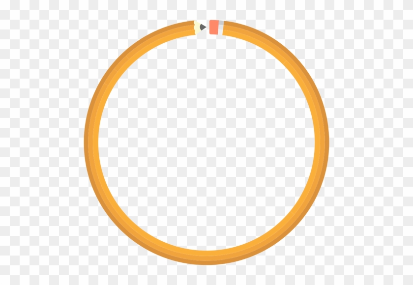 Round Pencil Frame - Orange Circle Border Png #1013324