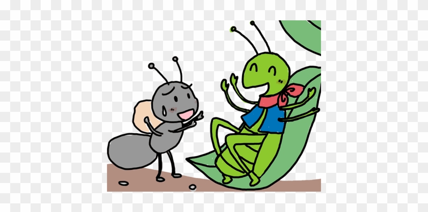 Ant And Grasshopper Clipart - Ant And Grasshopper Drawing #1013384