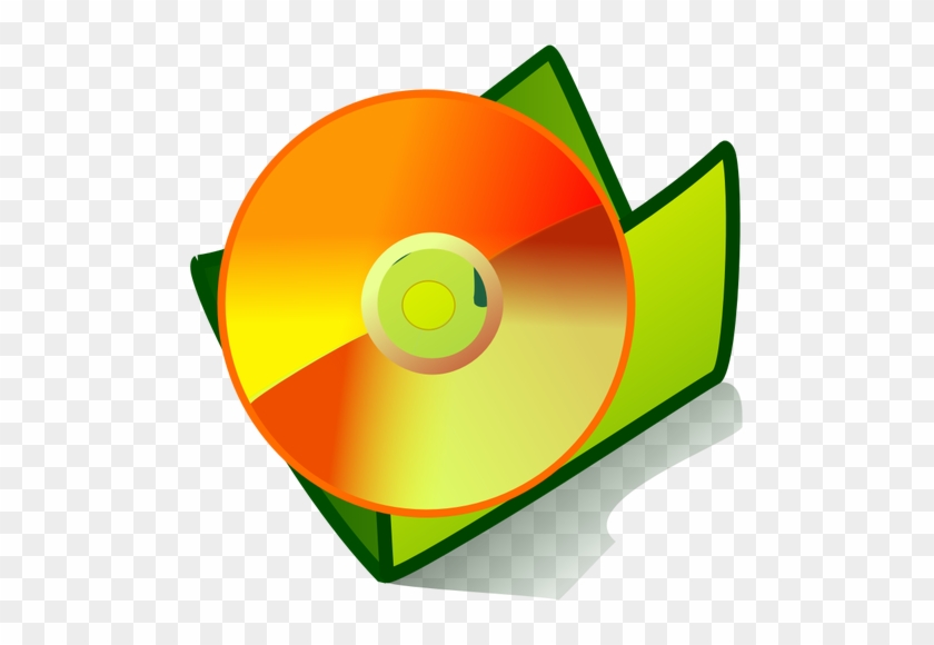 Vector Illustration Of Orange Cd Folder Icon Public - Inbox Clipart #1013475