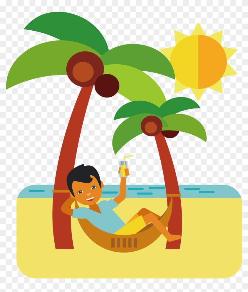 Cartoon Beach Clip Art - Vacayion On The Sea Side Cartoon #1013583