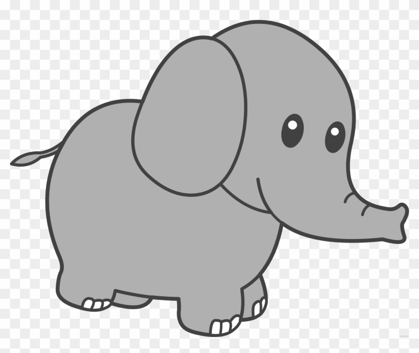 Gray Elephant Animal Free Black White Clipart Images - Cute Elephant Clipart #1013667