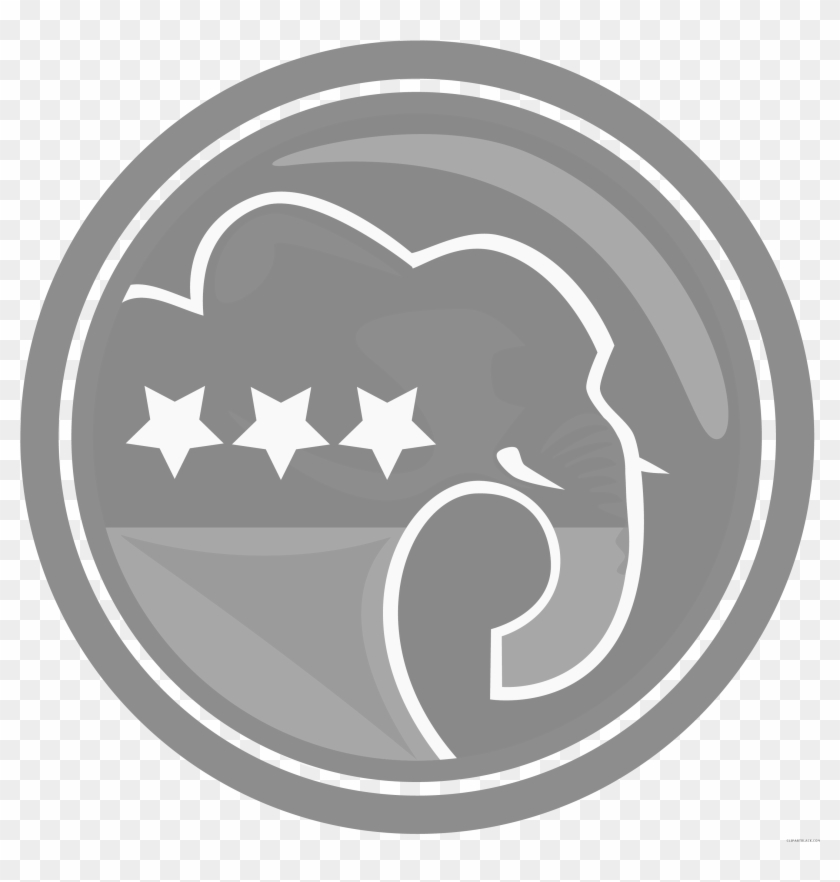 Republican Elephant Animal Free Black White Clipart - Republican Party #1013669