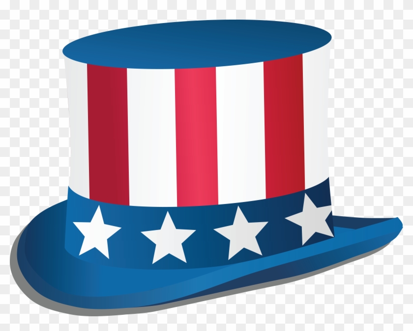 Free Clipart Of A Fourth Of July Top Hat - 4th Of July Hats #1013680