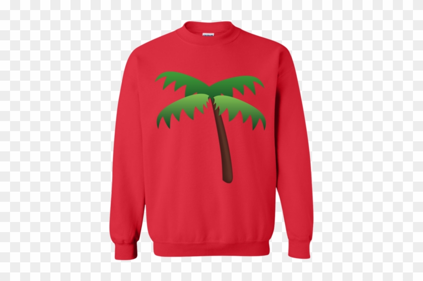 Palm Tree Emoji G180 Gildan Crewneck Pullover Sweatshirt - Sweater #1013809