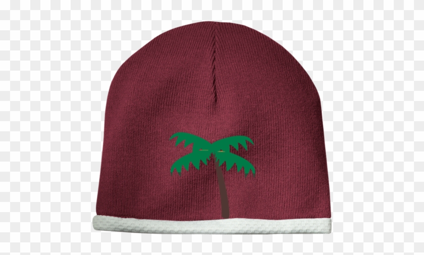 Palm Tree Emoji Stc15 Sport-tek Performance Knit Cap - Eggplant Emoji Performance Knit Cap #1013813