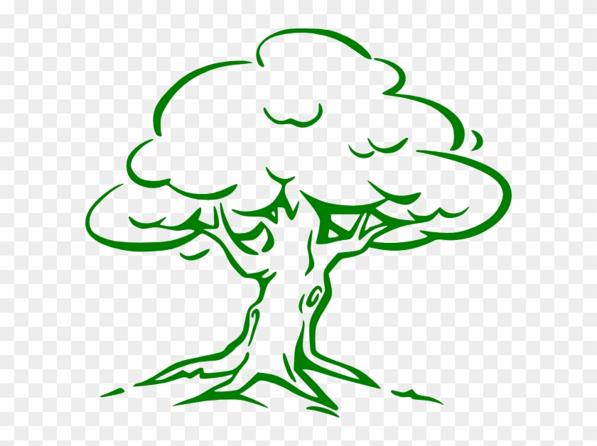 Cartoon Tree Imges Green Oak Tree Clip Art - Oak Tree Drawing Easy #1013857