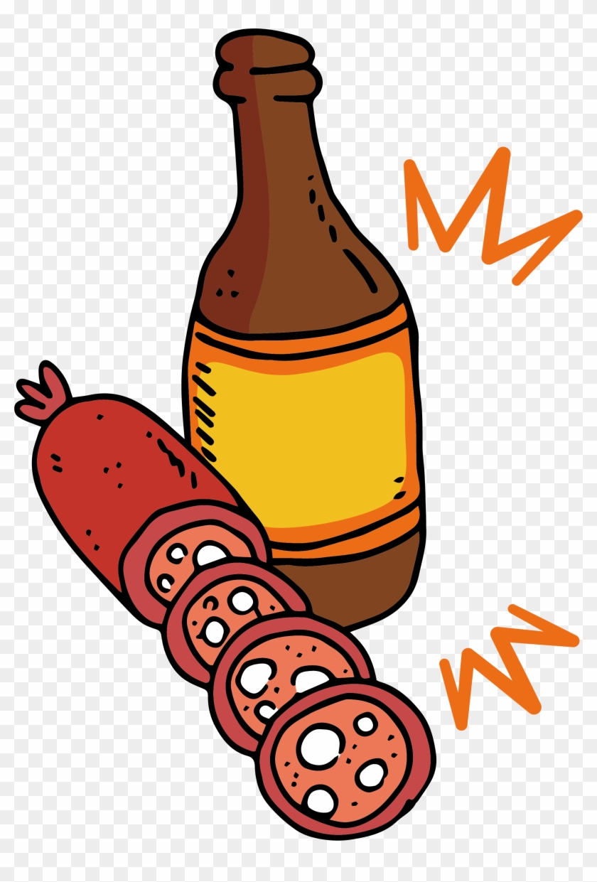 Sausage Beer Bratwurst Hot Dog Clip Art - 香肠 肉 丸 插画 #1013959