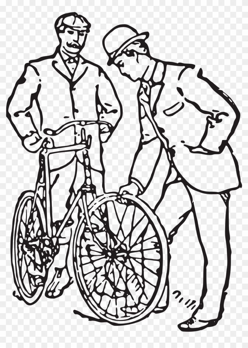 Men And A Bicycle - Old Fashioned Bicycle Transparent #1014191