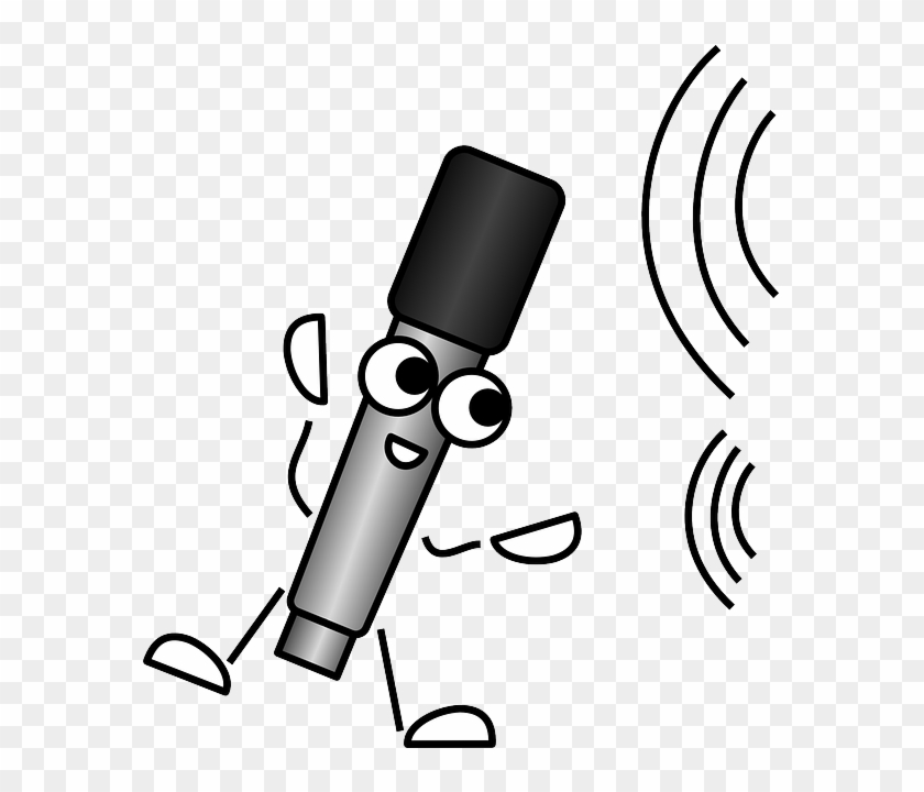Microphone, Sound, Waves, Listening, Comic, Funny - Mike Clipart #1014236