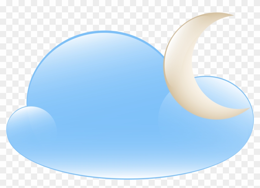Moon And Cloud Weather Icon Png Clip Art - Moon #1014302