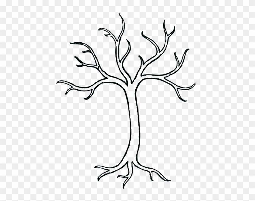 Tree Without Leaves Coloring Pages - Simple Dead Tree Drawing #1014430