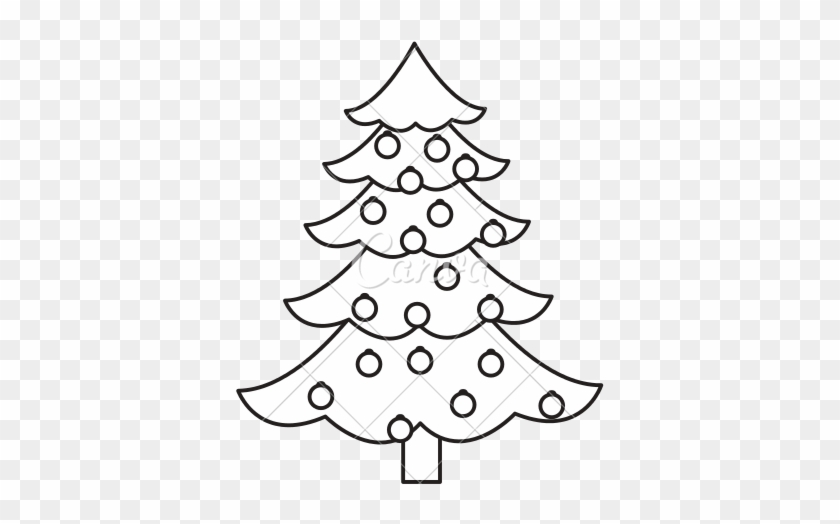 Christmas Tree Pine Decoration Balls Outline - Christmas Tree #1014463