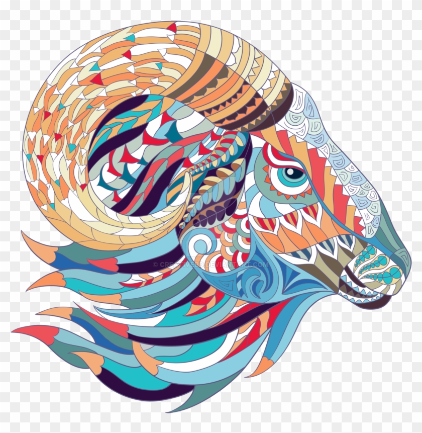 1rb Decorative Goat By Kalamal 1rb Decorative Goat - Hobby Vinyl Decal Colorful Ram Tradition High Detail #1014493
