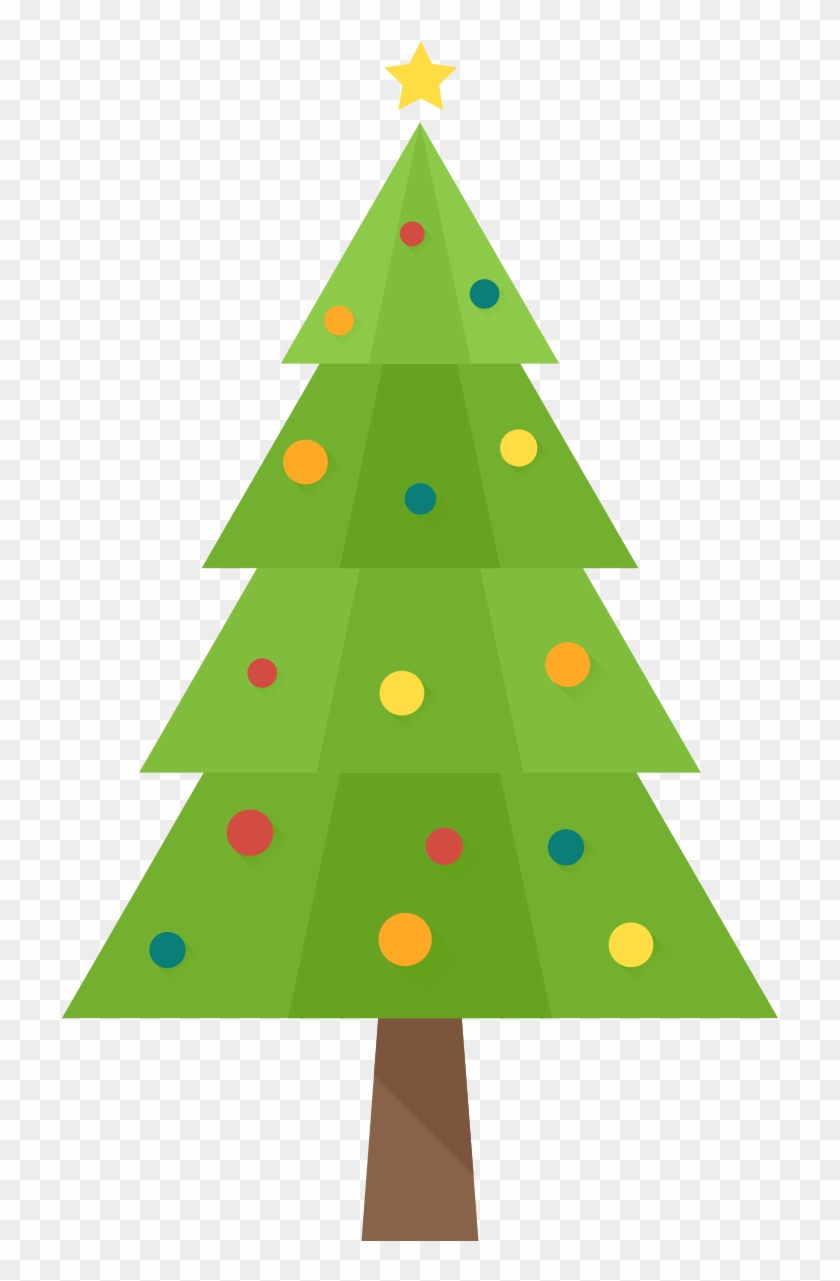 Simple But Nicely Done Flat Christmas Tree Clip Art - Christmas Tree Flat Png #1014647