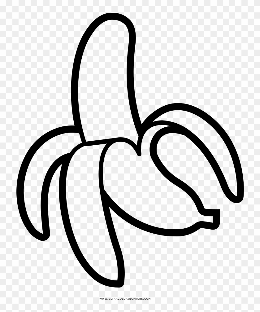 Banana Coloring Page - Desenho Banana Para Colorir - Free Transparent PNG  Clipart Images Download