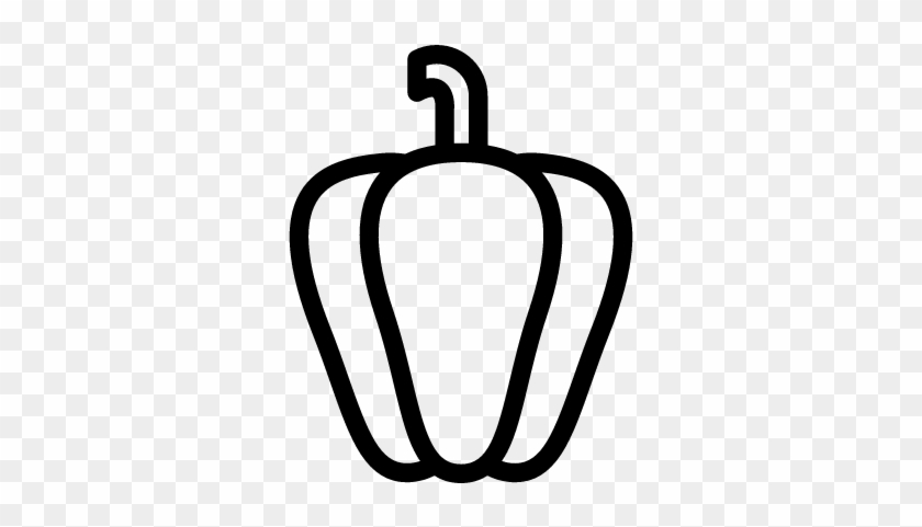 Bell Pepper Vector - Outline Of A Bell Pepper #1014903