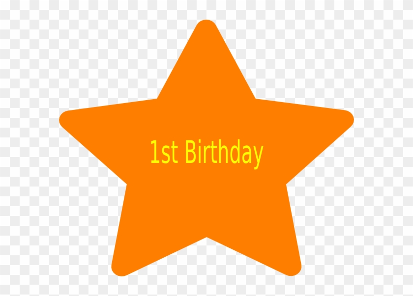 1st Orange Birthday Star Clip Art At Clkercom Vector - Star Svg #1014906