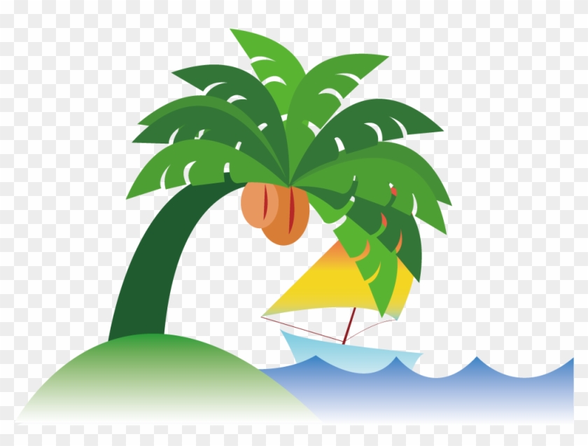 Coco Plana Marítimo De Diseño De Dibujos Animados - Beach Flat Design Png #1015130