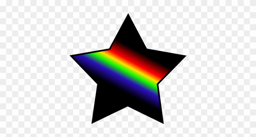 Star Black And Rainbow - Estrella De Colores #1015263