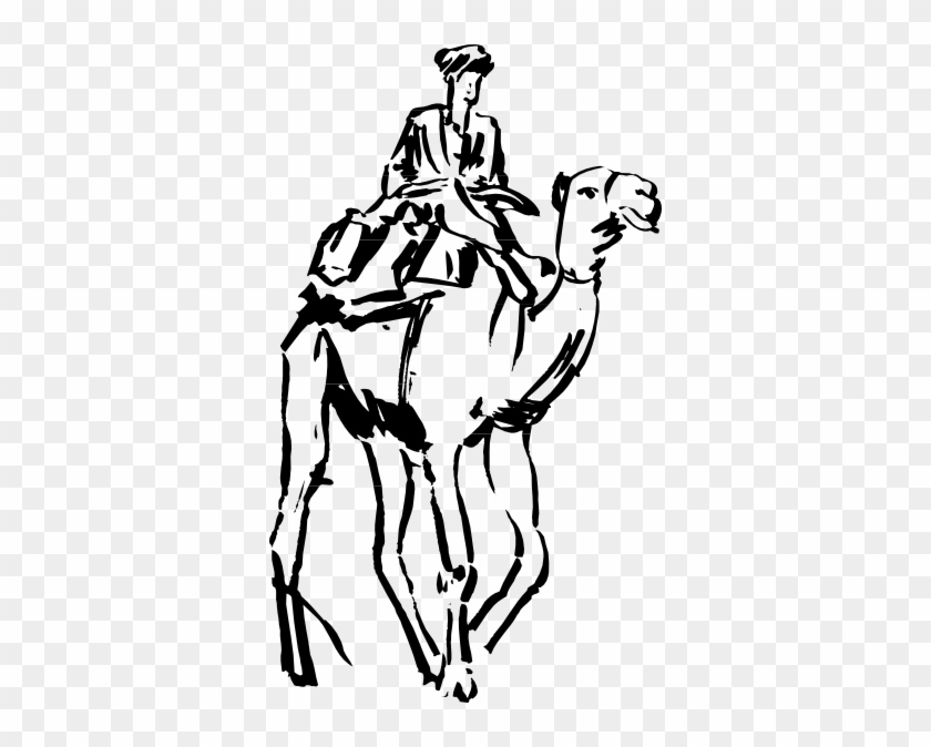 Man Riding A Camel Clip Art At Clker - Camel Riding Vector #1015348