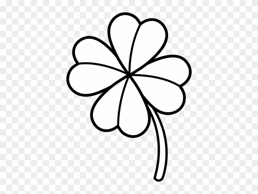 Colorable Four Leaf Clover - Four Leaf Clover Coloring Pages #1015360