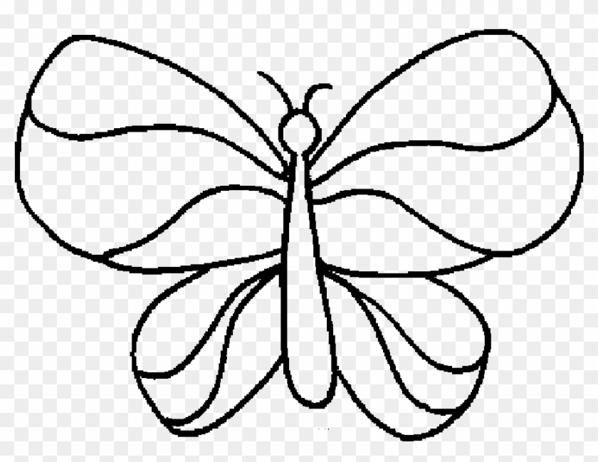 Butterfly With Wings That Simple Coloring Sheet - Free Butterfly Coloring Pages Printable #1015388