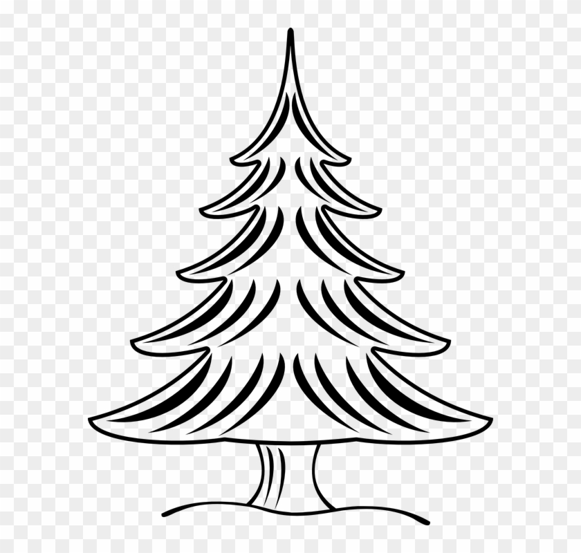 Outline Of Christmas Tree 16, Buy Clip Art - Christmas Tree 4 Shower Curtain #1015474