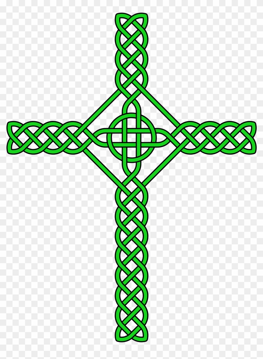 Green Celtic Cross Png Download - Welsh Celtic Knotwork Cross #1015484