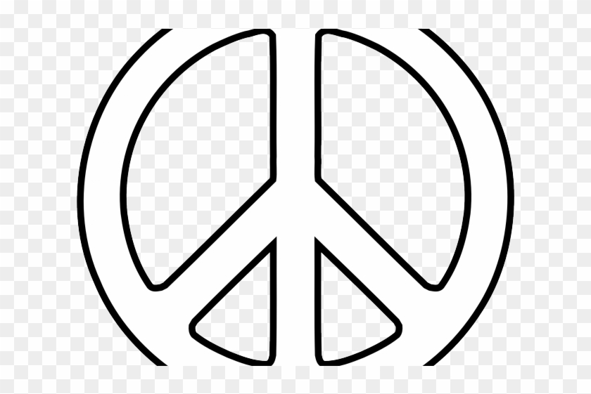 Peace Sign Clipart Half - Coloring Book #1015542