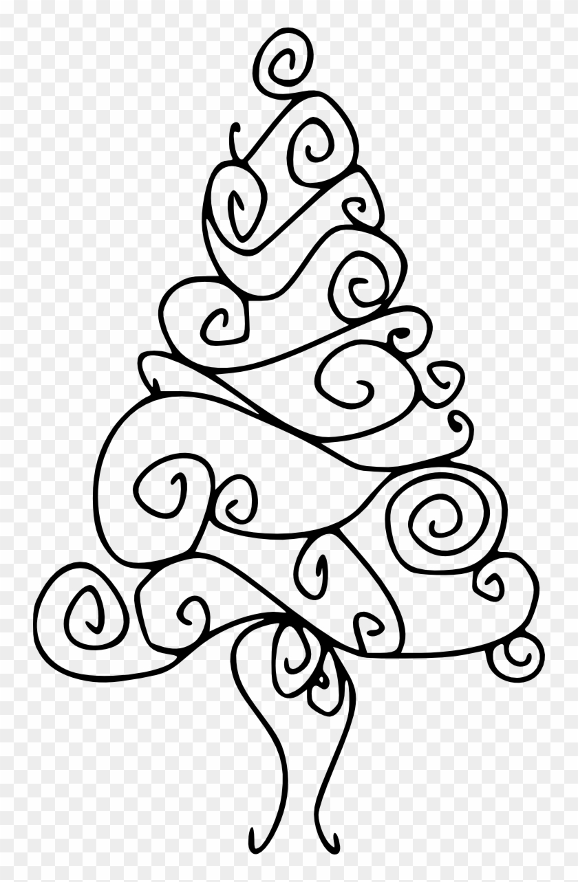 Xmas Stuff For Christmas Tree Drawing Designs - Swirly Christmas Tree Design Free #1015607