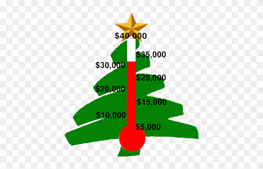 Fund Raising Thermometer Tree Christmas Clipart - Firs Farm Primary School #1015615