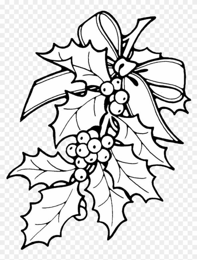 Printable Christmas Ornament Patterns - Holly Coloring Pages #1015647