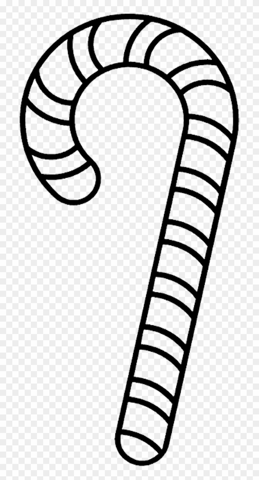Black And White Candy Cane - Candy Cane Coloring Page #1015651