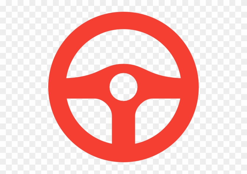 Auto, Automotive, Car, Steering, Wheel Icon - Red Steering Wheel Icon #1015684