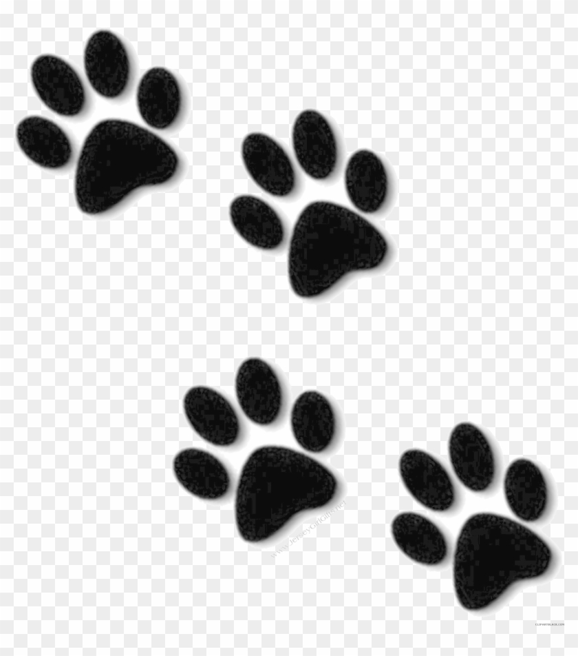 Bulldog Paw Print Animal Free Black White Clipart Images - Paw Prints Clip Art #1015745