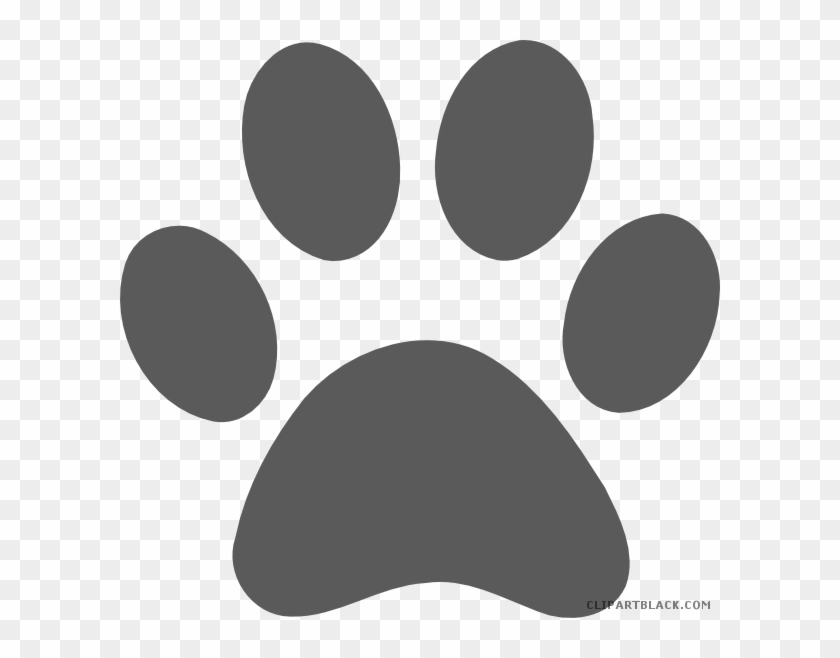 Grayscale Paw Print Animal Free Black White Clipart - Paw Print Transparent Background #1015776