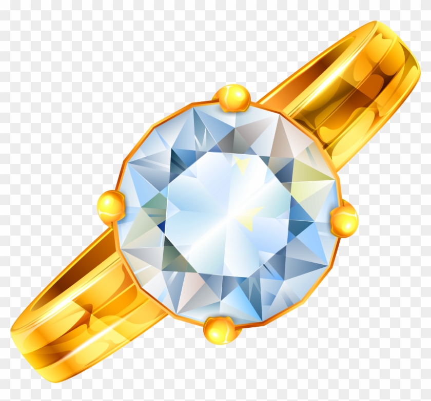 Beautiful Wedding Rings No Background - Diamond Ring Top View Png #1015830
