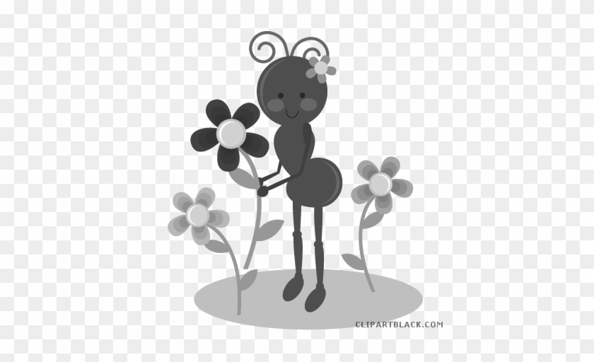 Cute Ant Animal Free Black White Clipart Images Clipartblack - Ant #1016010
