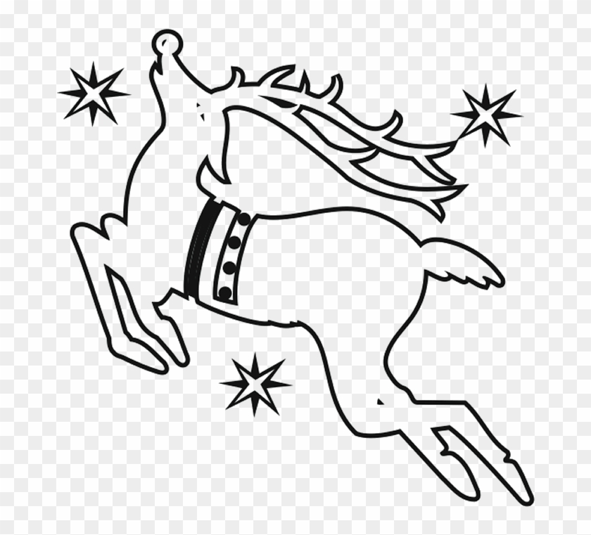 Reindeer Flying Colouring Pages - Flying Reindeer Coloring Pages #1016230