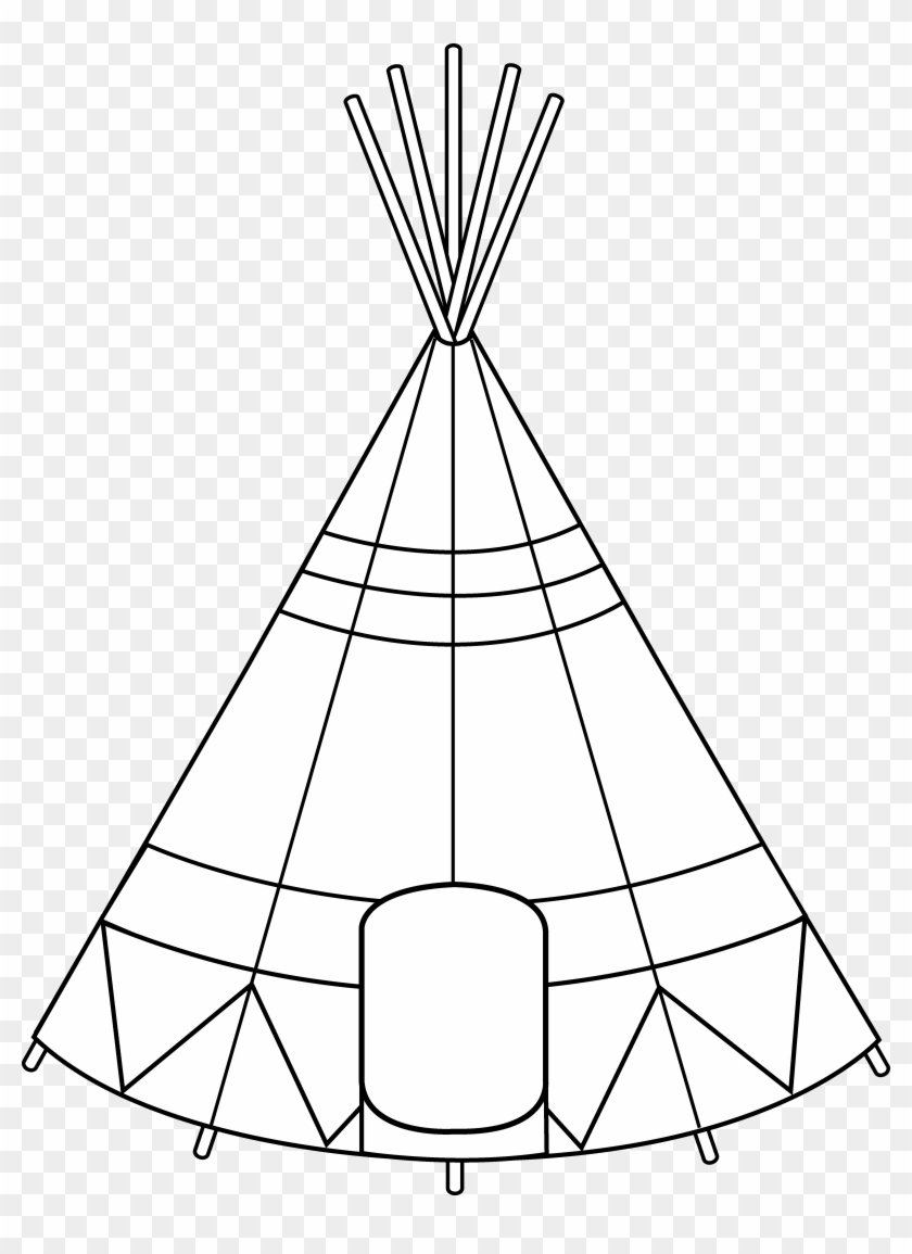 Teepee Tent Clipart Black And White - First Nation Teepee Drawing #1016263