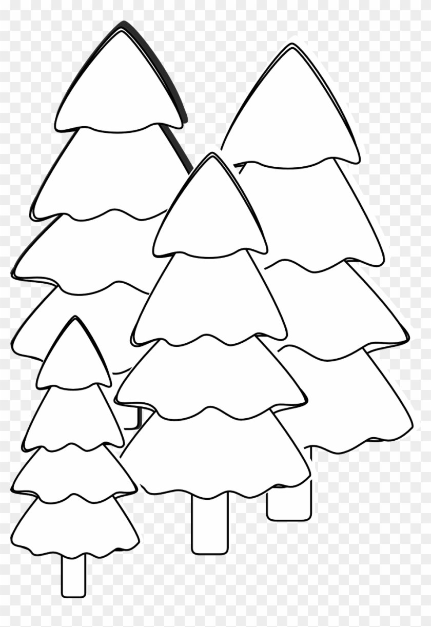 How To Draw A Christmas Tree, Coloring - Pohon Cemara Hitam Putih #1016273