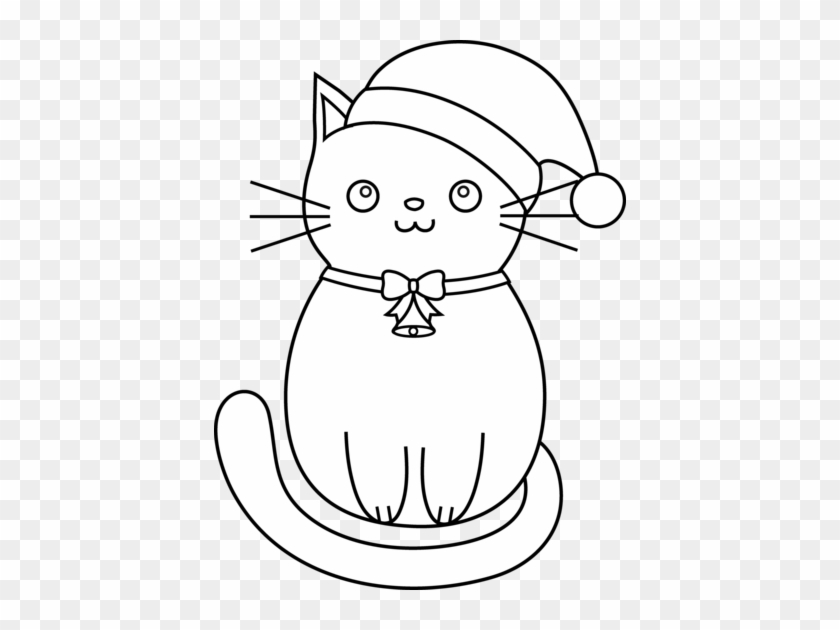 Christmas Coloring Pages Cats Christmas Cat Coloring - Easy Cat To Draw #1016285