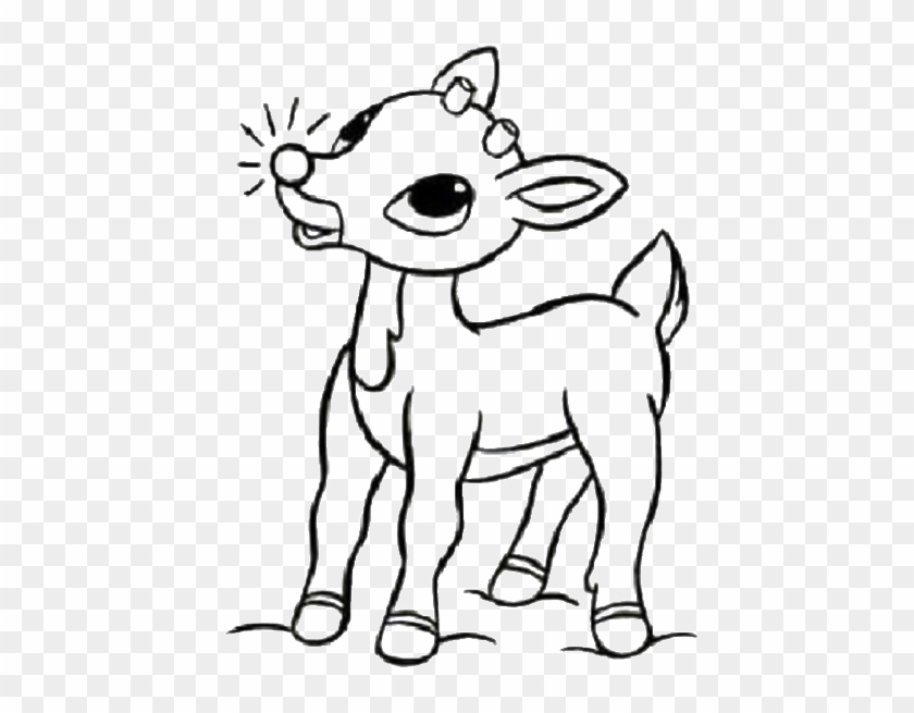 Cute Rudolph Reindeer Santa Christmas Coloring For - Coloring Pages Rudolph The Red Nosed Reindeer #1016303