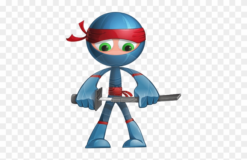 Sachi The Flexible Ninja - Cartoon Blue Ninja #1016567