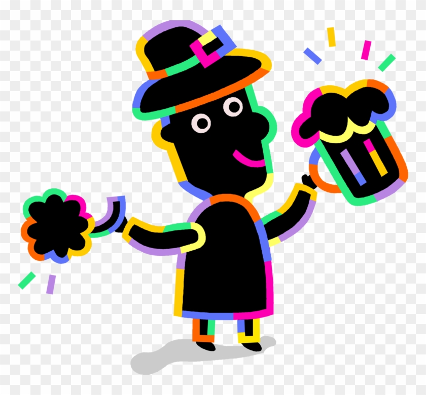 Vector Illustration Of Drunken Irish Man Celebrates - Vector Illustration Of Drunken Irish Man Celebrates #1016577