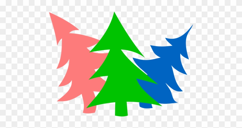 Christmas Tree Silhouettes - Happy Birthday On Christmas/card With Colorful Trees/custom #1016609