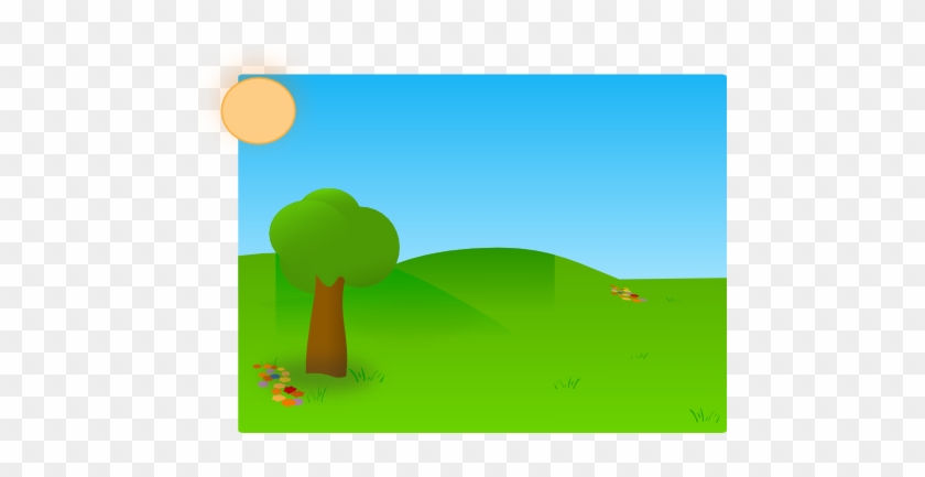Trees Sky Grass 2 Clip Art - Grass And Sky Background Clipart #1017126