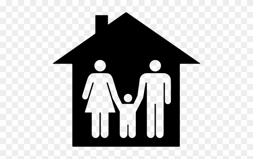 A Family Of Three In House Icon - Compliancesigns Aluminum Womens Girls Restroom Sign #1017206