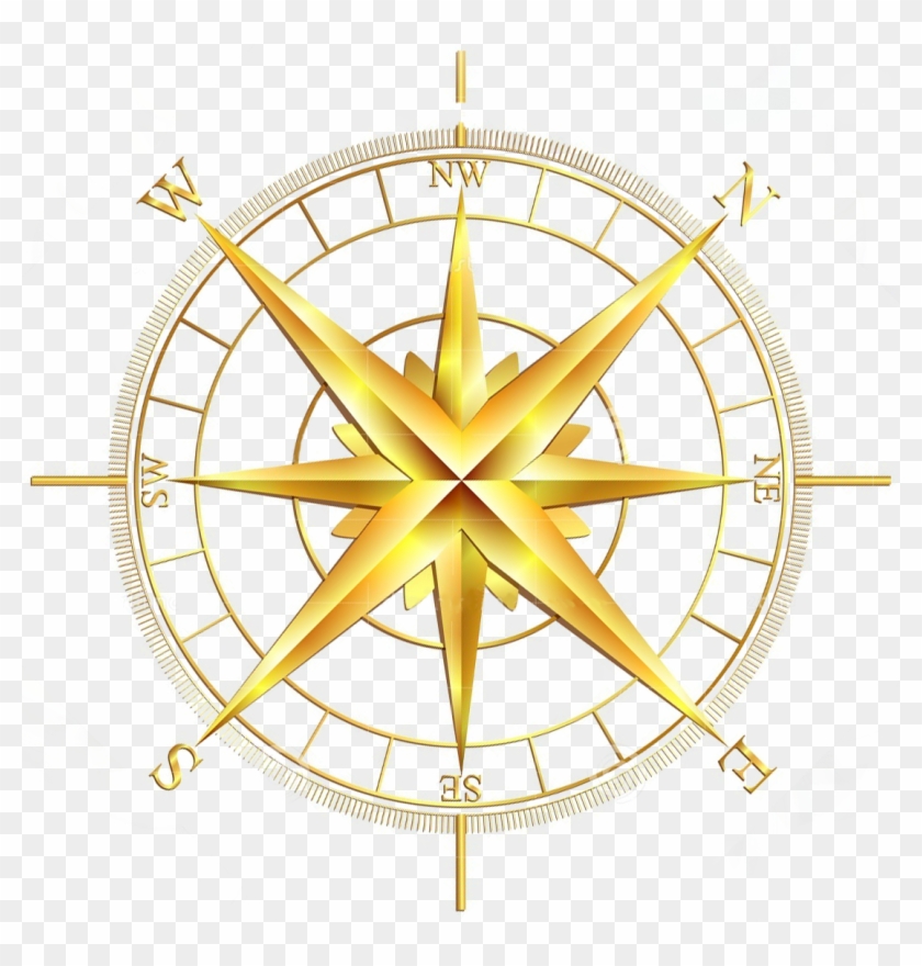 World Intelligence Network Logo - Gold Compass Illustration #1017235