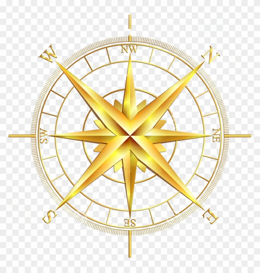 World Intelligence Network Logo - Gold Compass Illustration #1017235